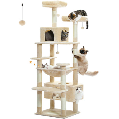 184CM Large Cat Tree with Scratching Posts and Hammock - Smarsty
