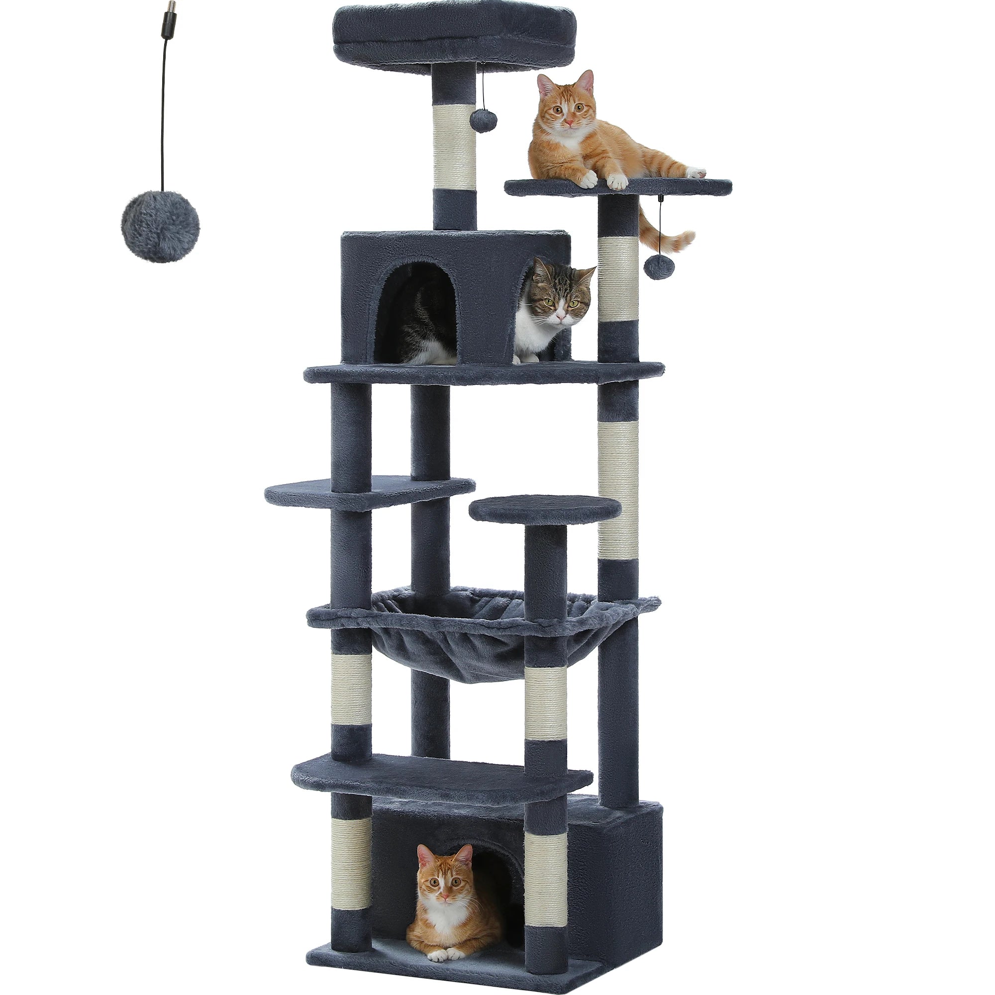 184CM Large Cat Tree with Scratching Posts and Hammock - Smarsty