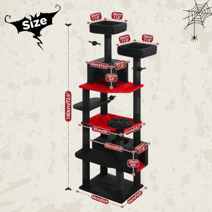 184CM Large Cat Tree with Scratching Posts and Hammock - Smarsty
