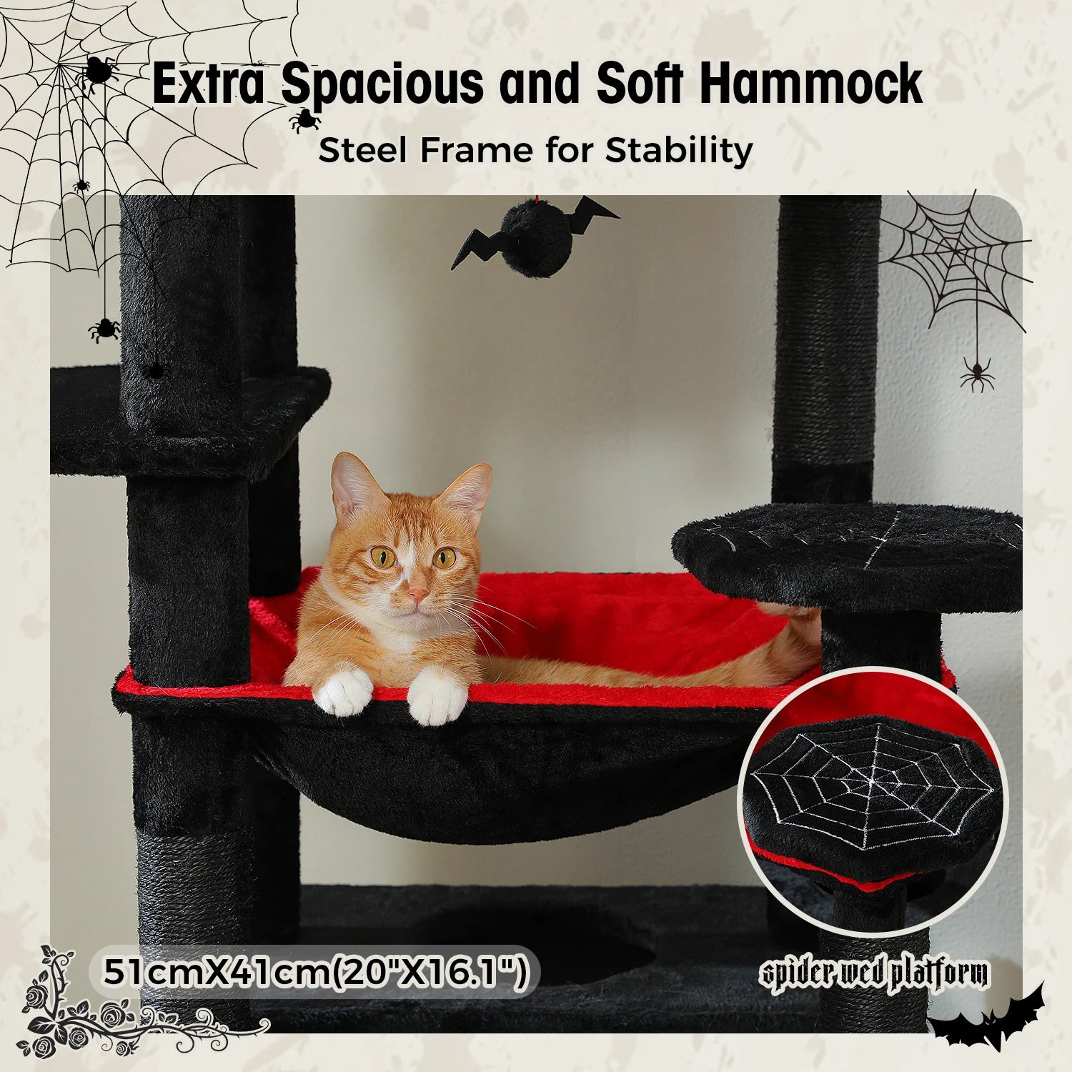 184CM Large Cat Tree with Scratching Posts and Hammock - Smarsty