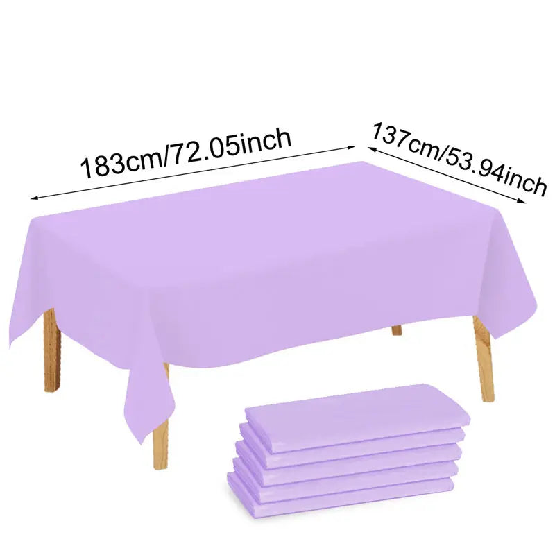 Multi Solid Color Disposable Plastic Tablecloth for Events - Smarsty
