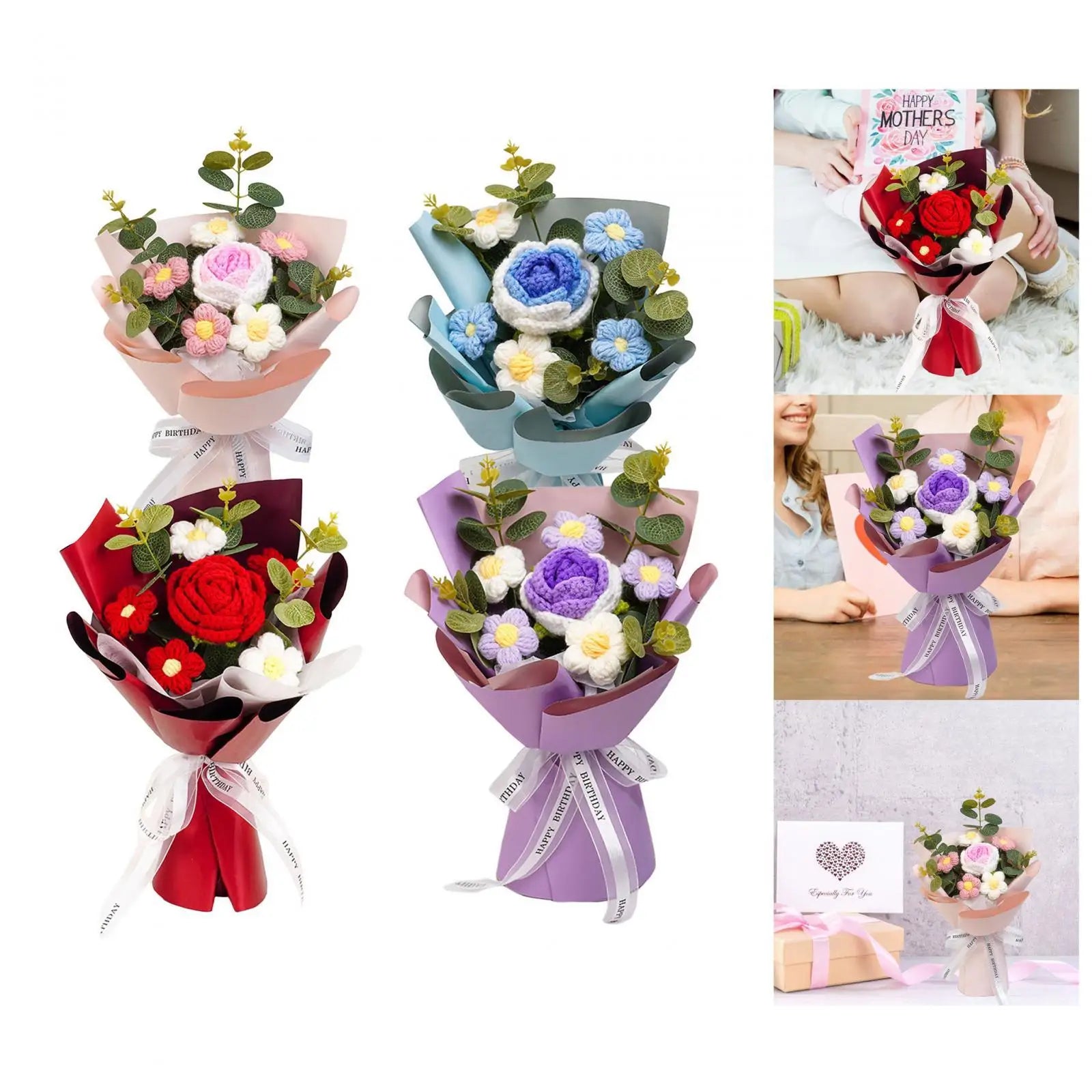 Crochet Flower Bouquet for Home Decoration and Gifts - Smarsty