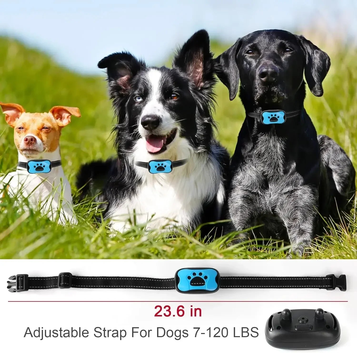 Rechargeable Ultrasonic Dog Bark Collar with Vibration - Smarsty