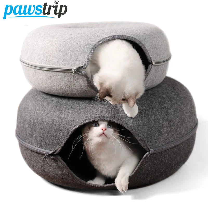 Interactive Donut Cat Bed for Two Cats - Smarsty