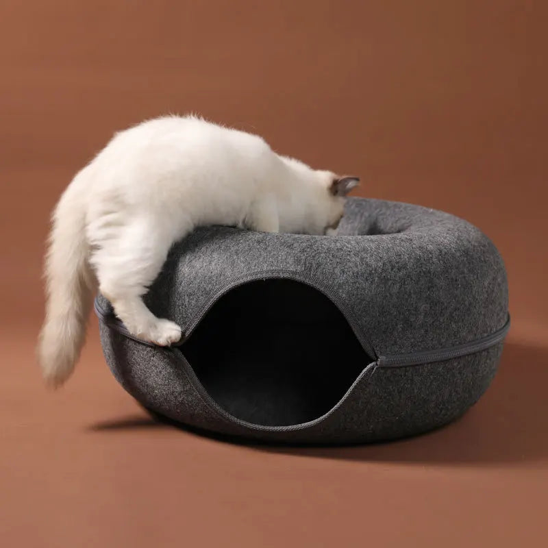 Interactive Donut Cat Bed for Two Cats - Smarsty
