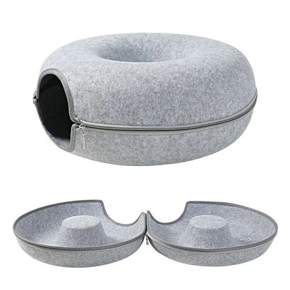Interactive Donut Cat Bed for Two Cats - Smarsty