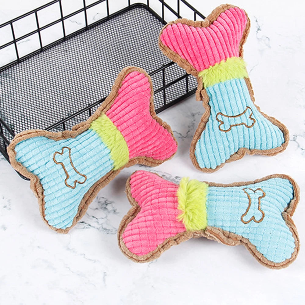 Bite Resistant Plush Dog Toy with Squeaky Sound - Smarsty