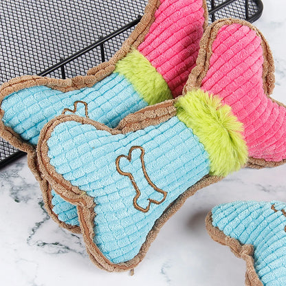 Bite Resistant Plush Dog Toy with Squeaky Sound - Smarsty