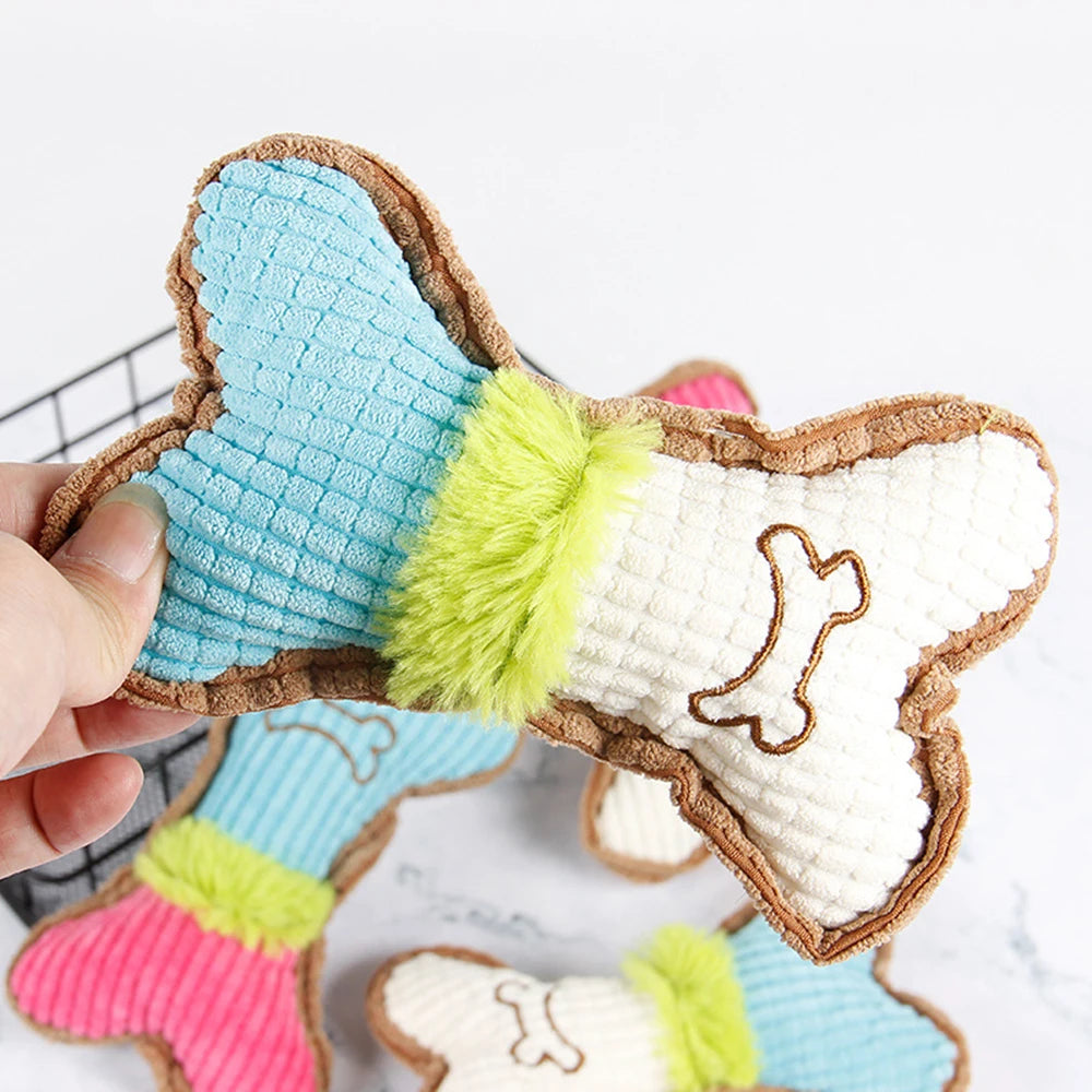Bite Resistant Plush Dog Toy with Squeaky Sound - Smarsty