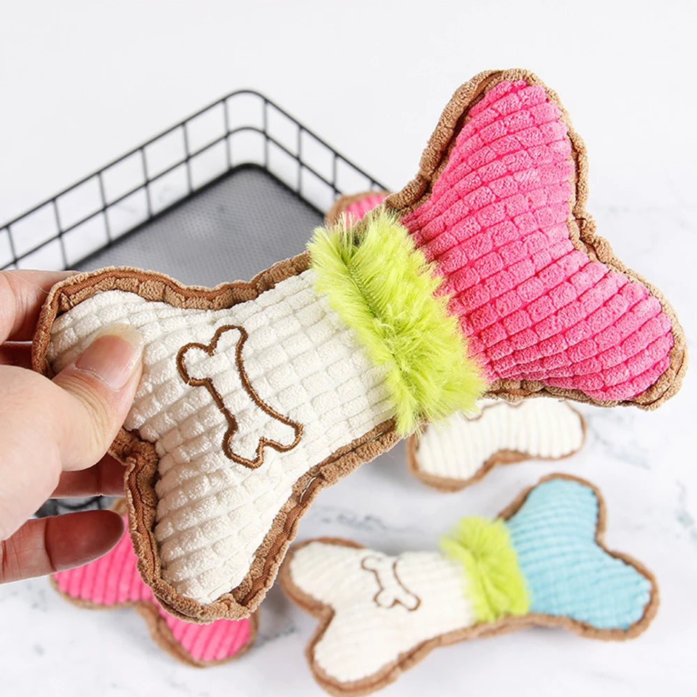 Bite Resistant Plush Dog Toy with Squeaky Sound - Smarsty