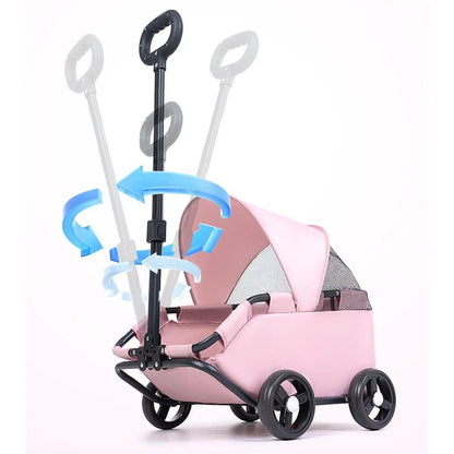 Portable Dog Stroller with Sun Cover for Travel - Smarsty