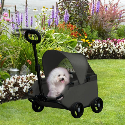 Portable Dog Stroller with Sun Cover for Travel - Smarsty