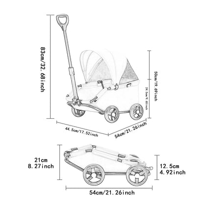 Portable Dog Stroller with Sun Cover for Travel - Smarsty