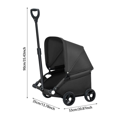 Portable Dog Stroller with Sun Cover for Travel - Smarsty