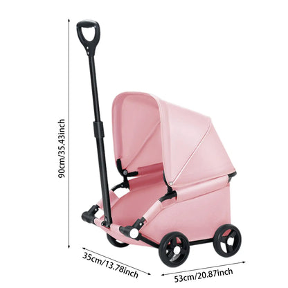 Portable Dog Stroller with Sun Cover for Travel - Smarsty
