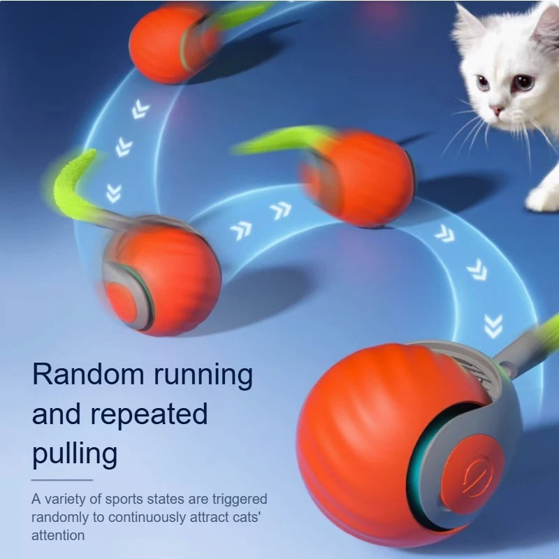 Interactive Rolling Cat Toy with Faux Tail - Smarsty