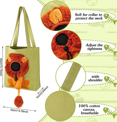 Lion Shaped Pet Carrier Bag for Comfortable Travel - Smarsty