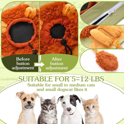 Lion Shaped Pet Carrier Bag for Comfortable Travel - Smarsty
