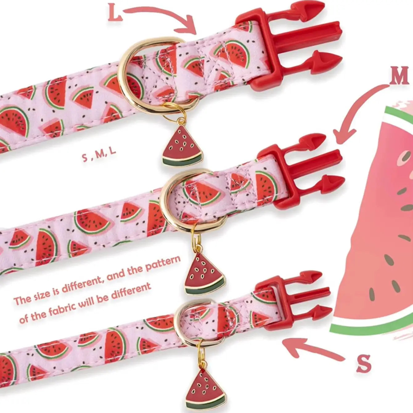 Fruit Pattern Dog Collar with Fun Metal Pendant - Smarsty