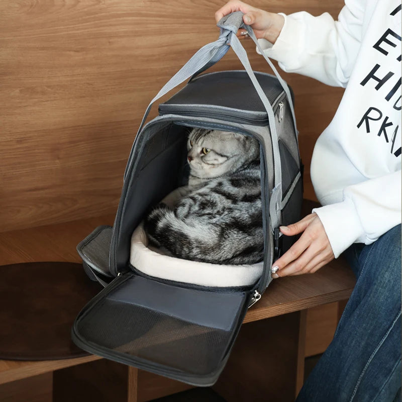 Soft-Sided Portable Cat Carrier Bag for Travel - Smarsty