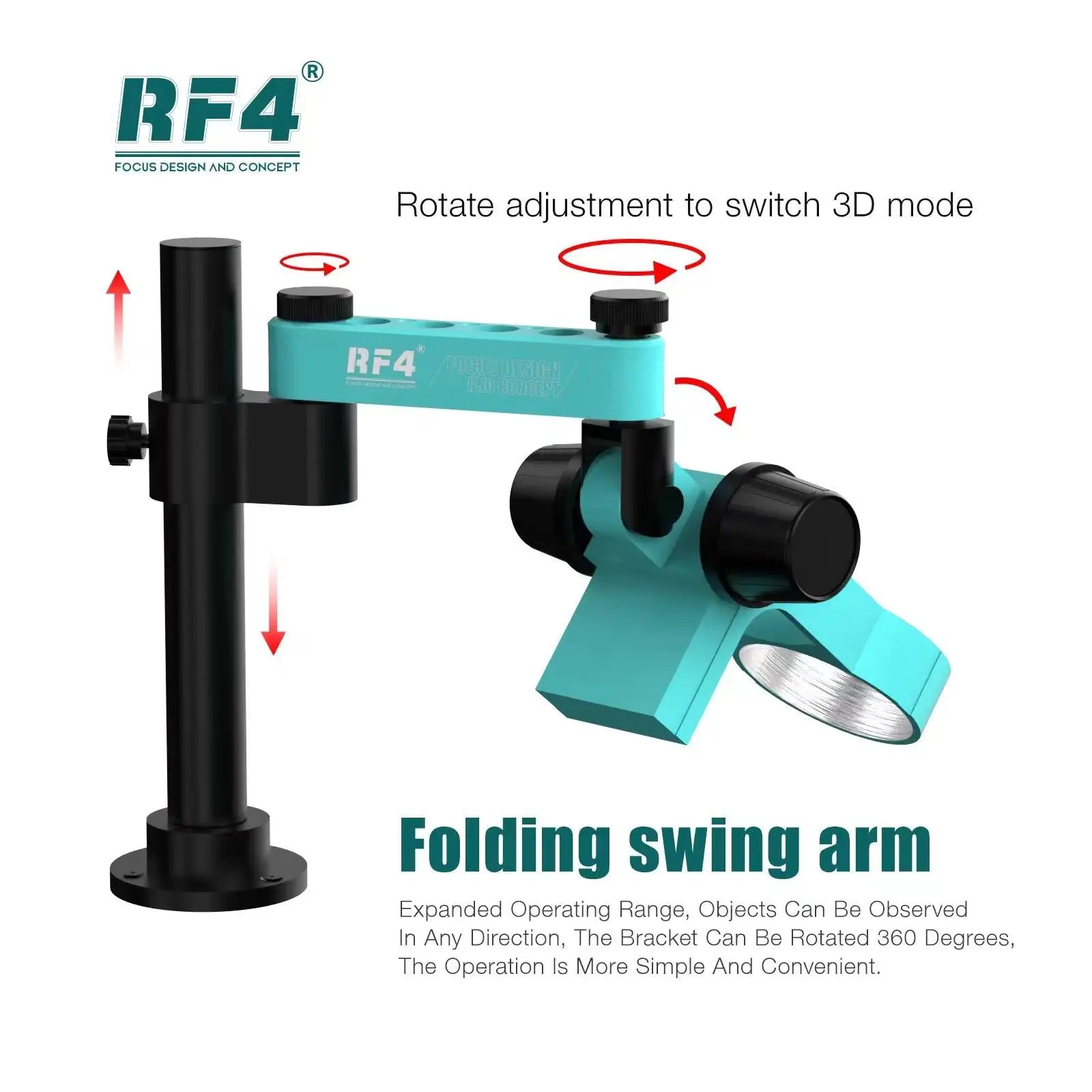 RF4 Stereo Microscope with Articulating Arm for Maintenance - Smarsty