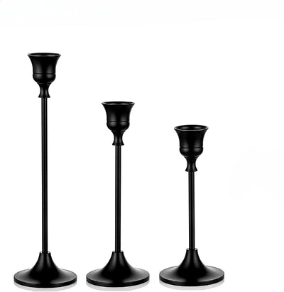 Set of 3 Vintage Metal Tabletop Candle Holders - Smarsty