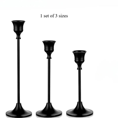 Set of 3 Vintage Metal Tabletop Candle Holders - Smarsty
