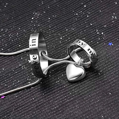 Cremation Jewelry Double Ring Urn Pendant Necklace - Smarsty