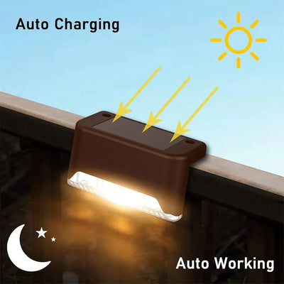 Warm White Solar LED Step Lights for Outdoor Safety - Smarsty