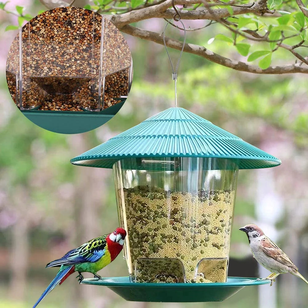 Transparent Plastic Bird Feeder for Wild Birds Hanging Station - Smarsty