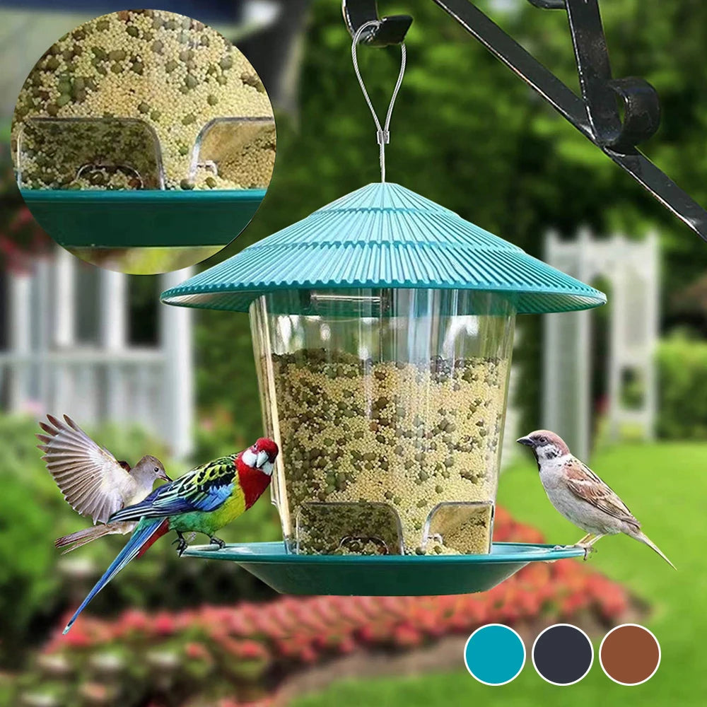 Transparent Plastic Bird Feeder for Wild Birds Hanging Station - Smarsty