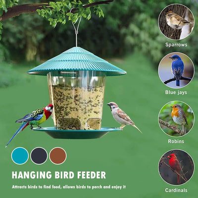 Transparent Plastic Bird Feeder for Wild Birds Hanging Station - Smarsty