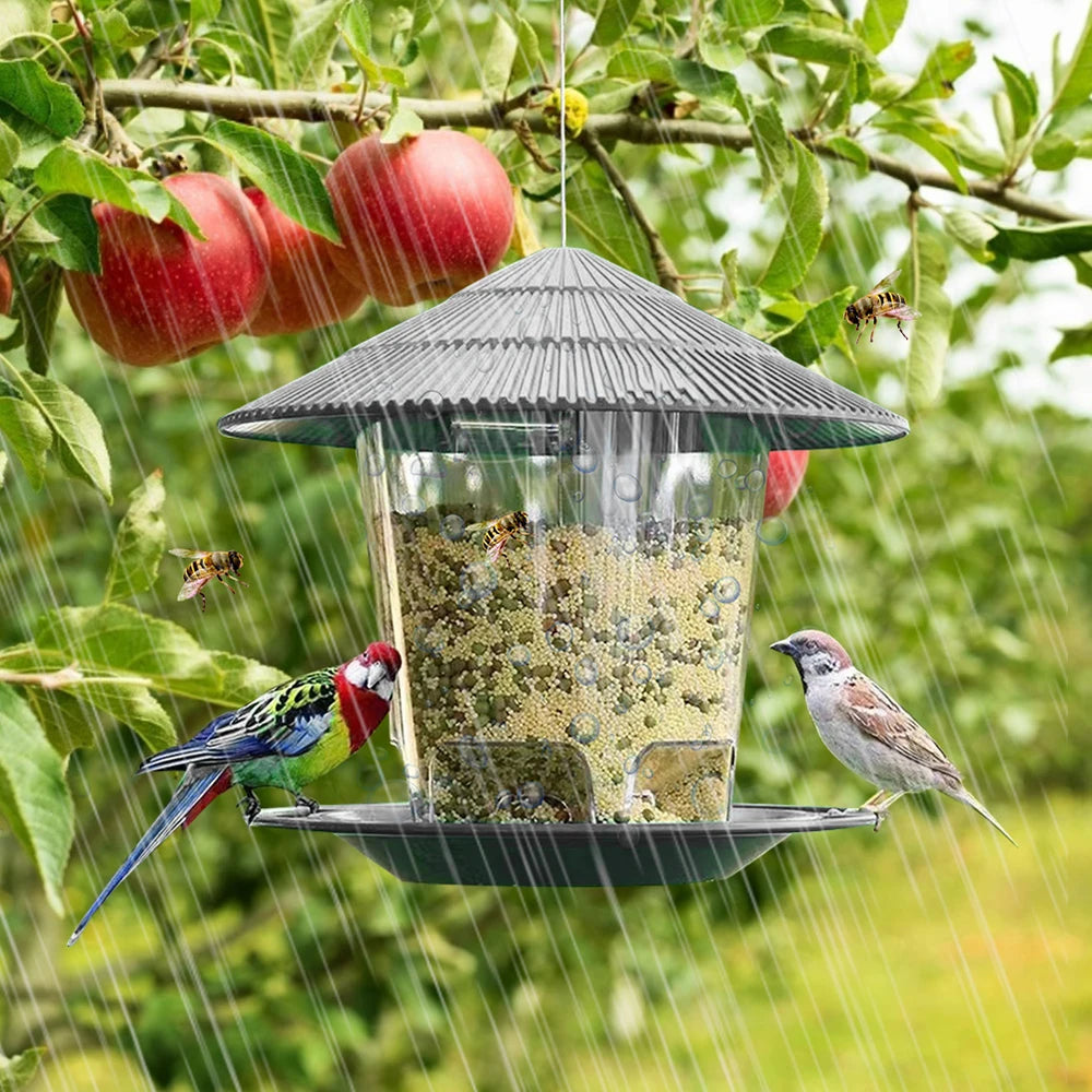 Transparent Plastic Bird Feeder for Wild Birds Hanging Station - Smarsty
