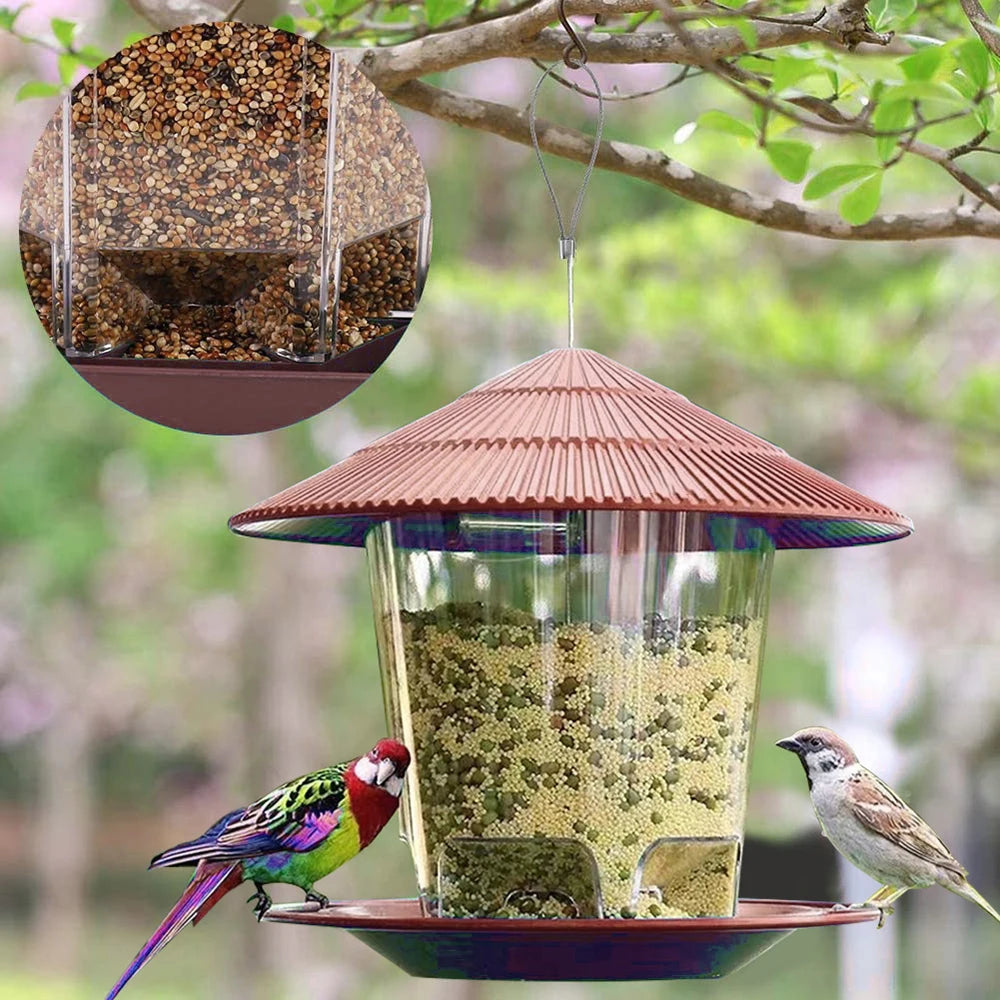 Transparent Plastic Bird Feeder for Wild Birds Hanging Station - Smarsty
