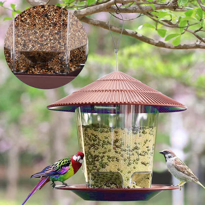 Transparent Plastic Bird Feeder for Wild Birds Hanging Station - Smarsty