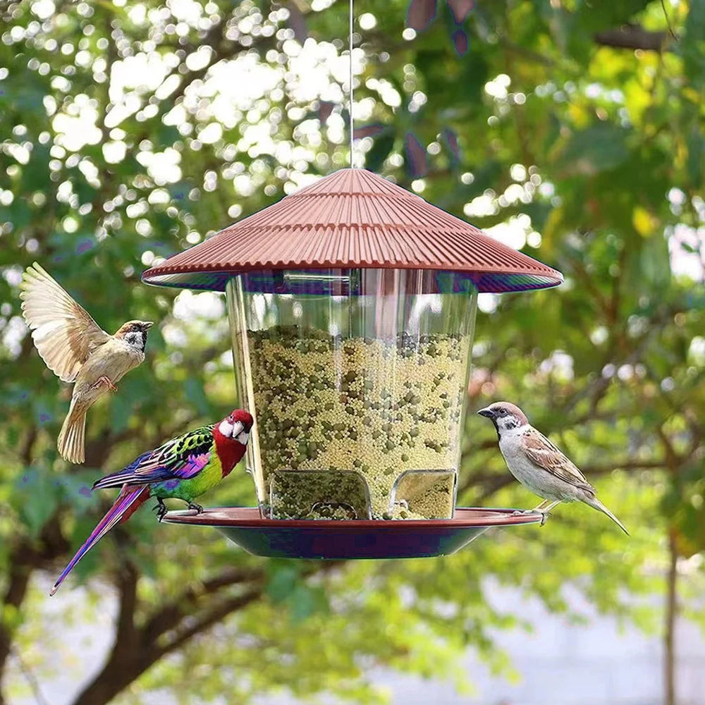 Transparent Plastic Bird Feeder for Wild Birds Hanging Station - Smarsty