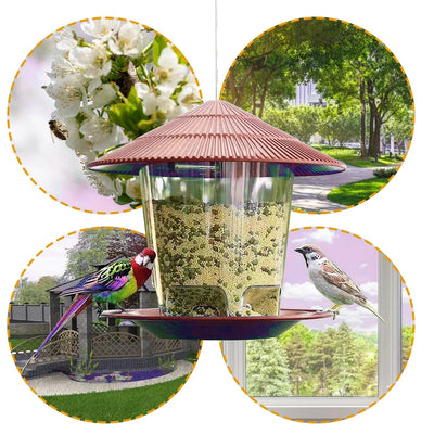 Transparent Plastic Bird Feeder for Wild Birds Hanging Station - Smarsty