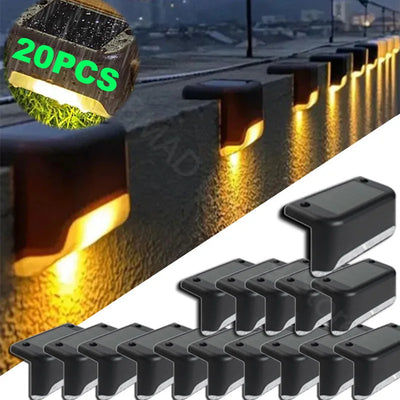 Warm White LED Solar Step Lamp for Outdoor Lighting - Smarsty
