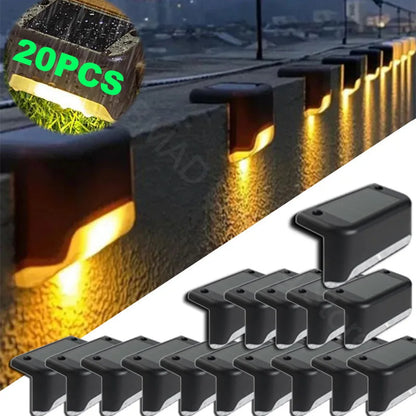 Warm White LED Solar Step Lamp for Outdoor Lighting - Smarsty