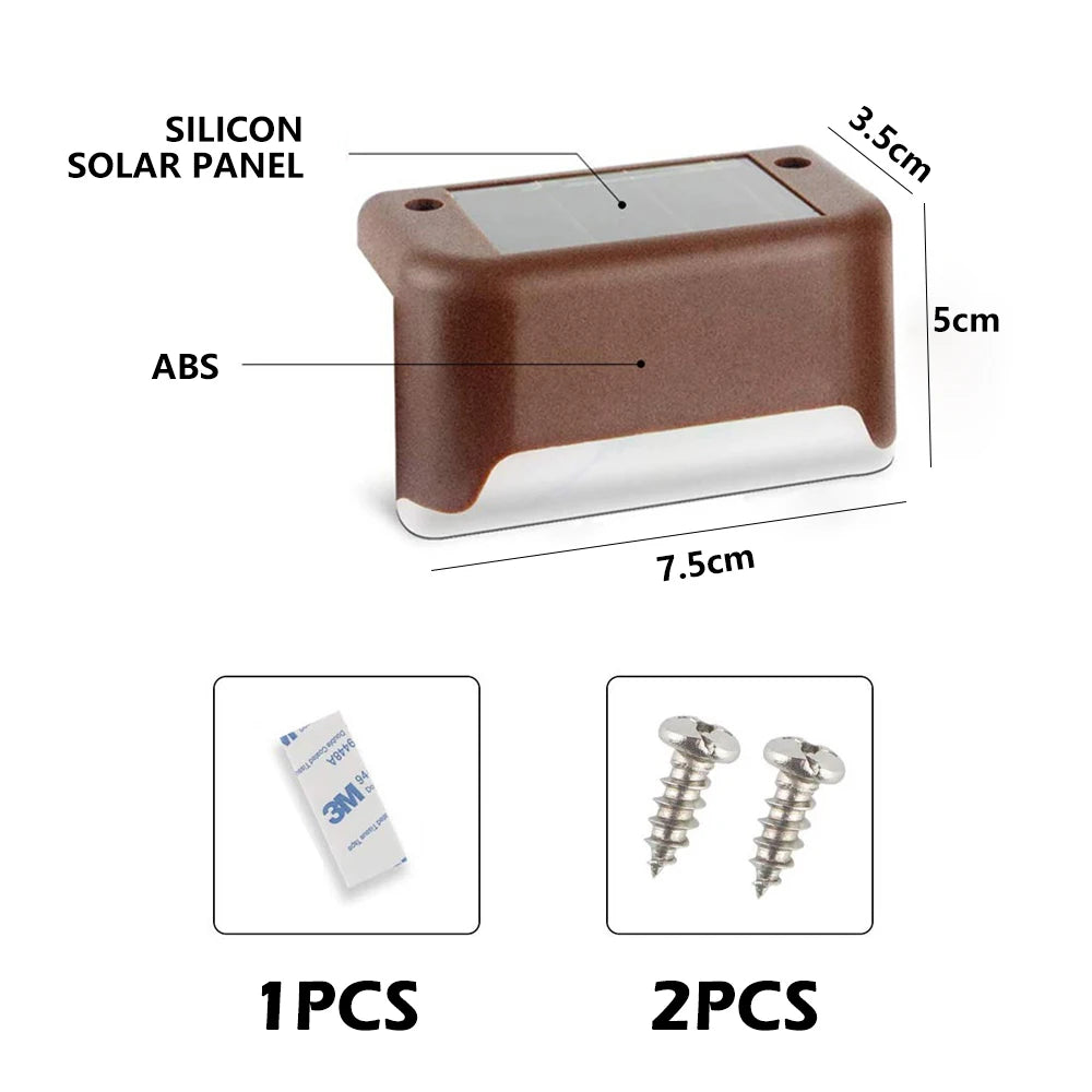 Warm White LED Solar Step Lamp for Outdoor Lighting - Smarsty