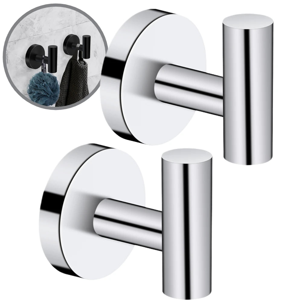 Stainless Steel Towel Hooks for Secure Bathroom Organization - Smarsty