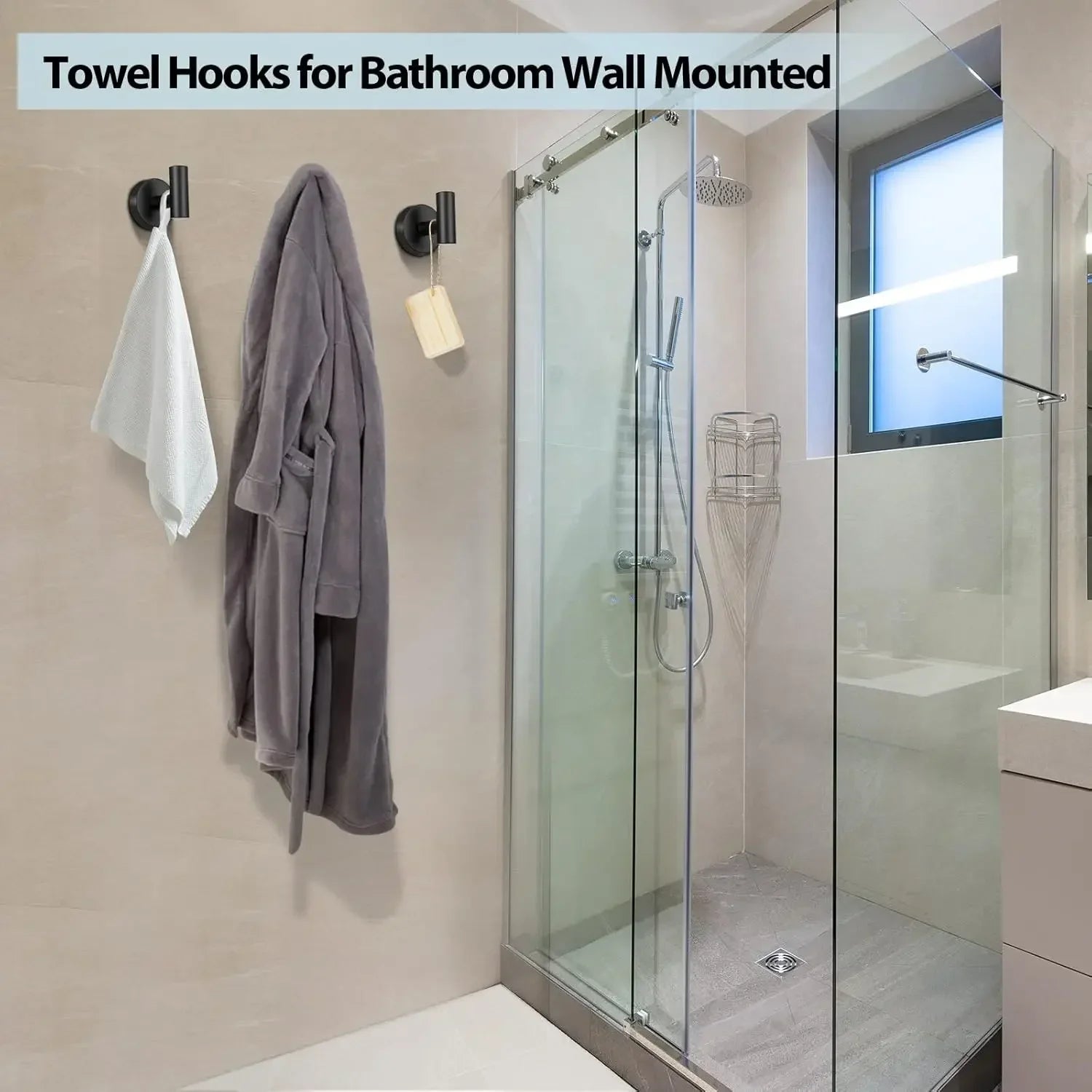Stainless Steel Towel Hooks for Secure Bathroom Organization - Smarsty