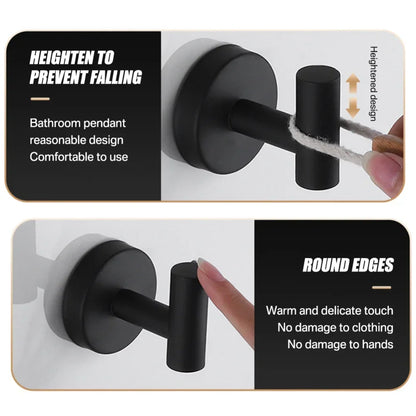 Stainless Steel Towel Hooks for Secure Bathroom Organization - Smarsty