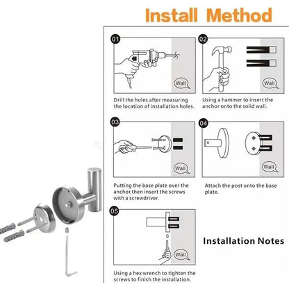 Stainless Steel Towel Hooks for Secure Bathroom Organization - Smarsty