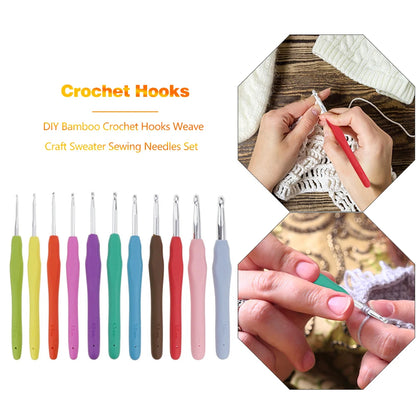Aluminum Crochet Hooks Kit with Ergonomic Grips - Smarsty