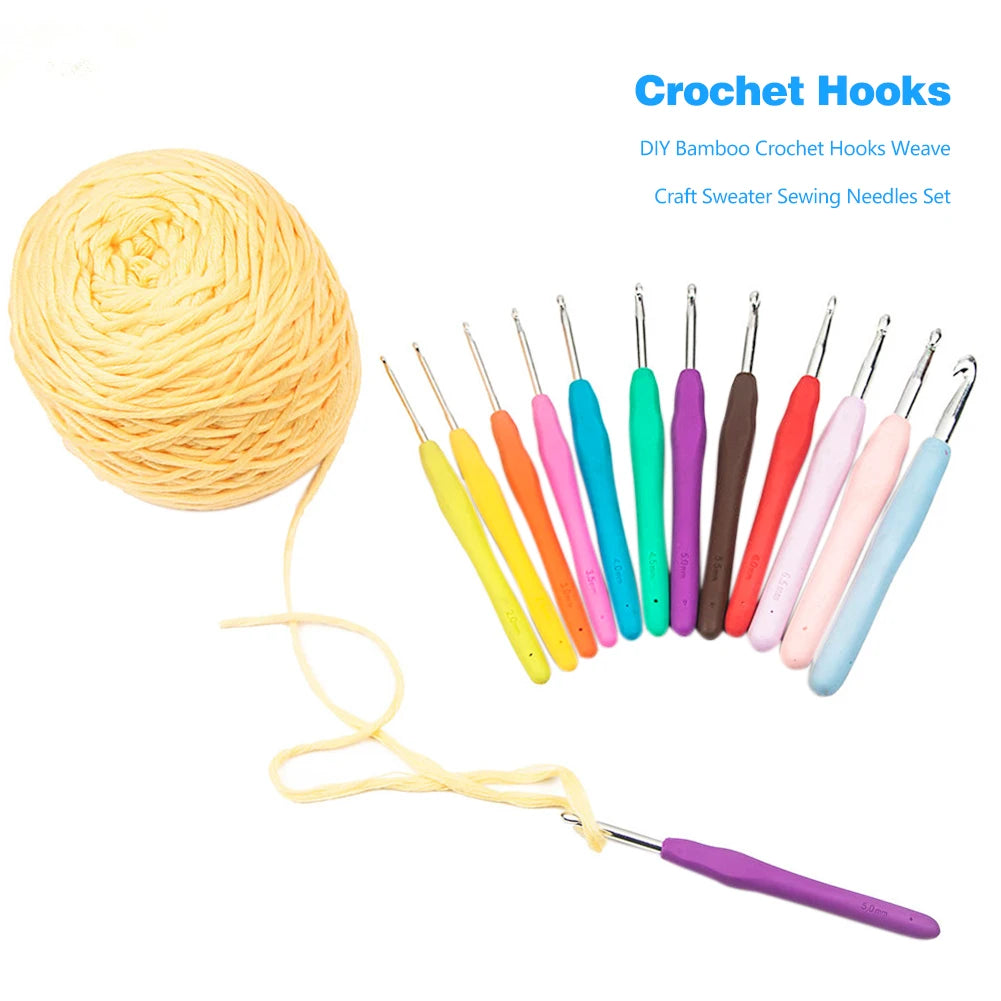 Aluminum Crochet Hooks Kit with Ergonomic Grips - Smarsty