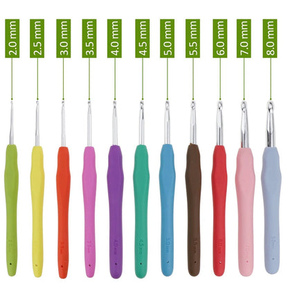 Aluminum Crochet Hooks Kit with Ergonomic Grips - Smarsty