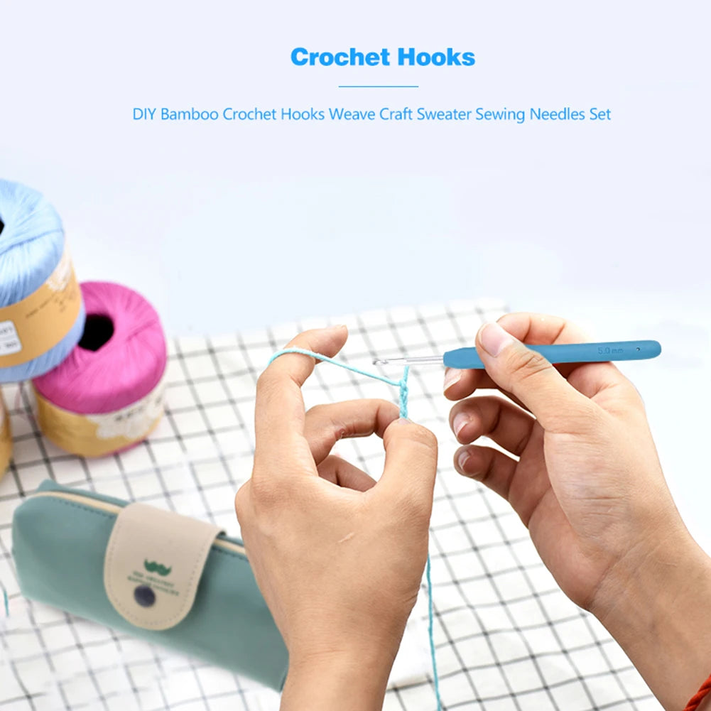 Aluminum Crochet Hooks Kit with Ergonomic Grips - Smarsty