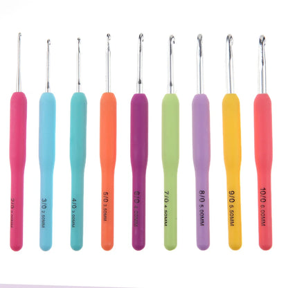 Aluminum Crochet Hooks Kit with Ergonomic Grips - Smarsty