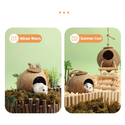 Bite-Resistant Natural Coconut House for Small Pets - Smarsty
